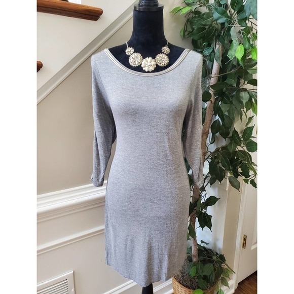 All Saints Women's Gray Viscose Round Neck Sleeveless Knee Length Dress Size 10 - Picture 1 of 12